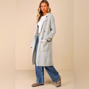 Lulu's Heather Gray Knit Cardigan